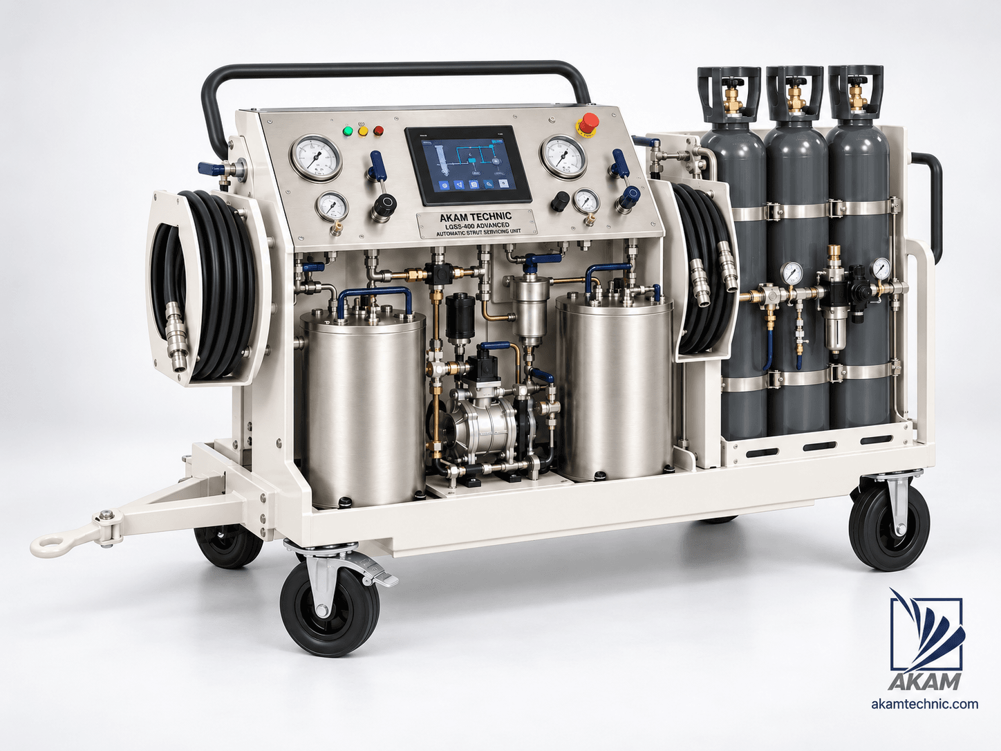 واحد پیشرفته اتوماتیک سرویس استرات و شارژ نیتروژن هواپیما مدلLGSS-٤٠٠  ADVANCED  (Automatic Aircraft Strut Servicing & Nitrogen Charging Unit)