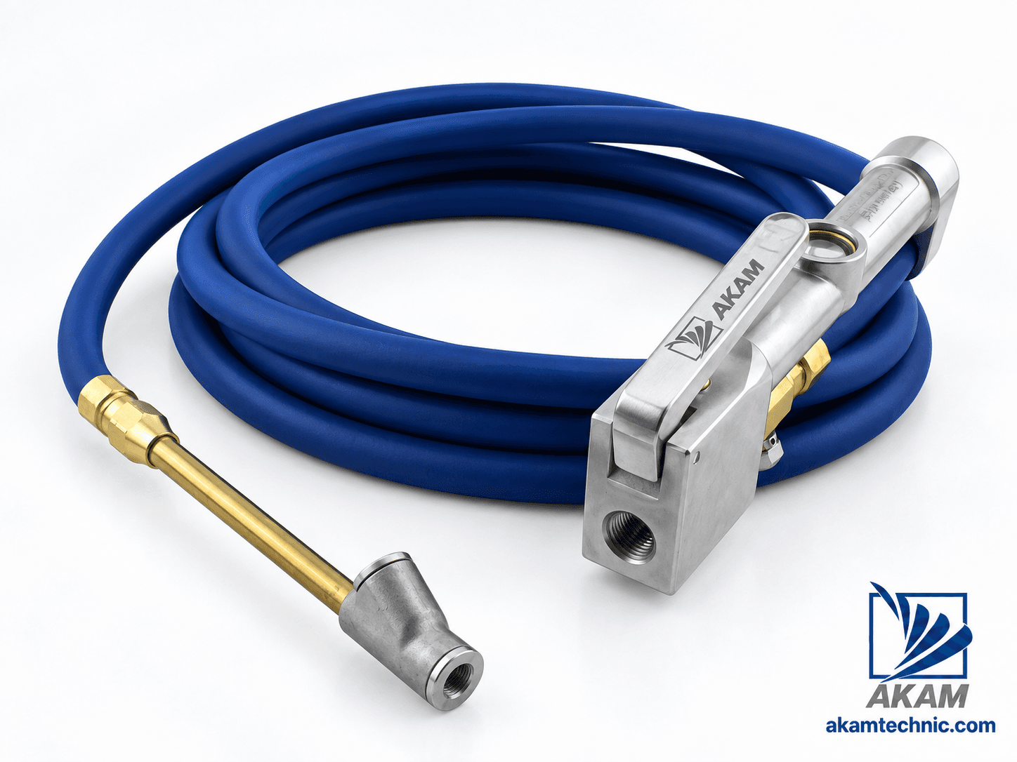 Aircraft Tire Inflator with Long Hose and Angled Head